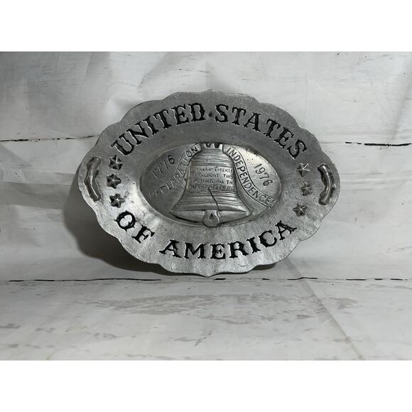 Vintage Pewter Platter United States of America Liberty Bell 1776-1976 - Picture 1 of 5